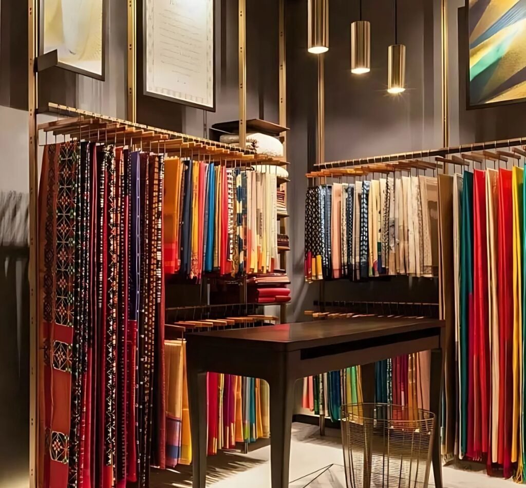Textile brand trade show booth design example